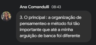 Depoimento 4 de aluna da Oficina