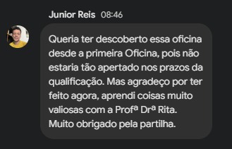 Depoimento 6 de aluna da Oficina