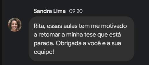 Depoimento 9 de aluna da Oficina