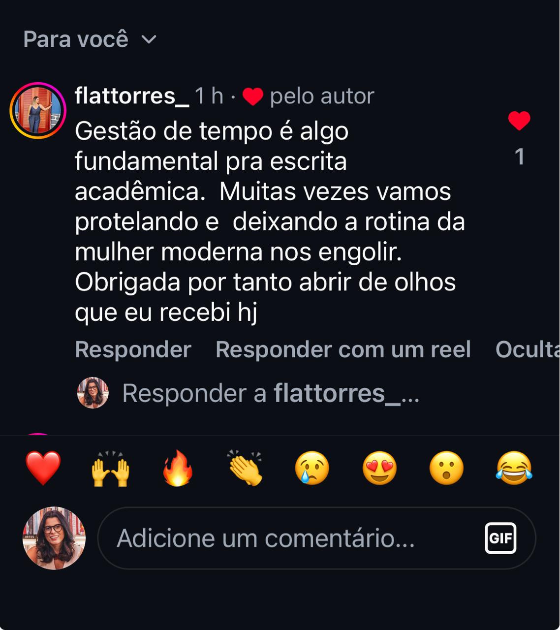 Depoimento 12 de aluna da Oficina
